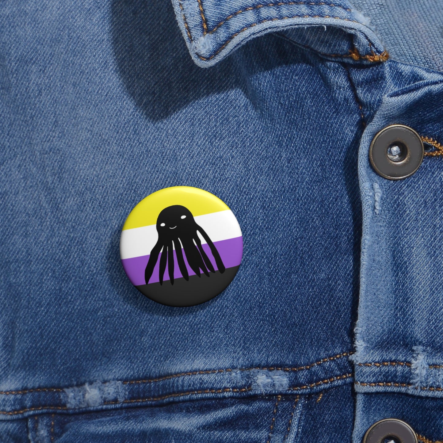 Non-Binary Flag Taki the Tako Pin Button