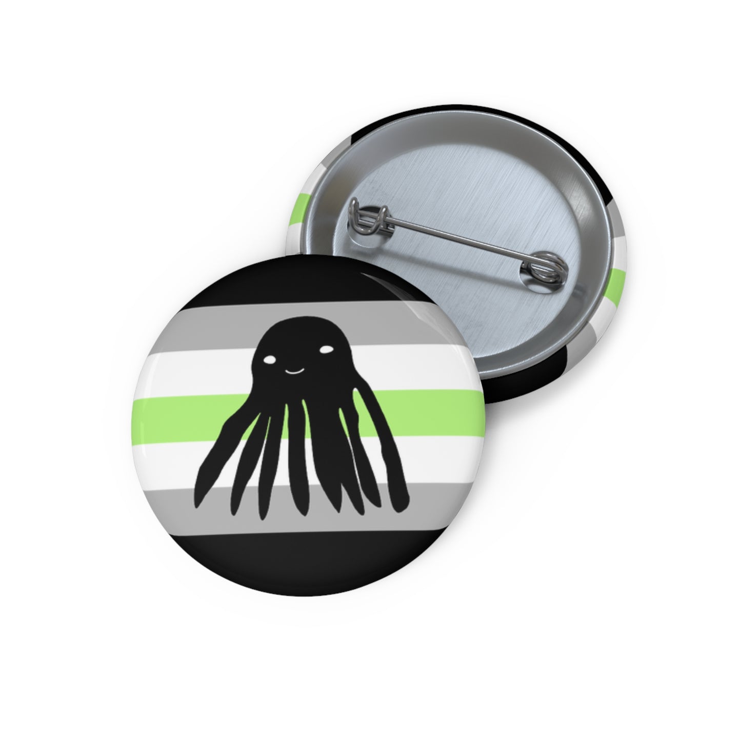 Agender Flag Taki the Tako Pin Button