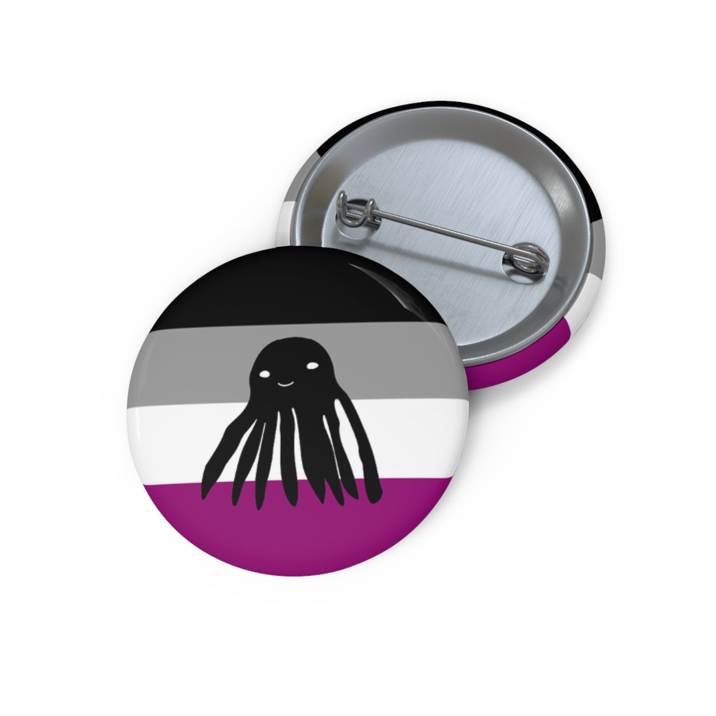 Asexual Flag Taki the Tako Pin Button