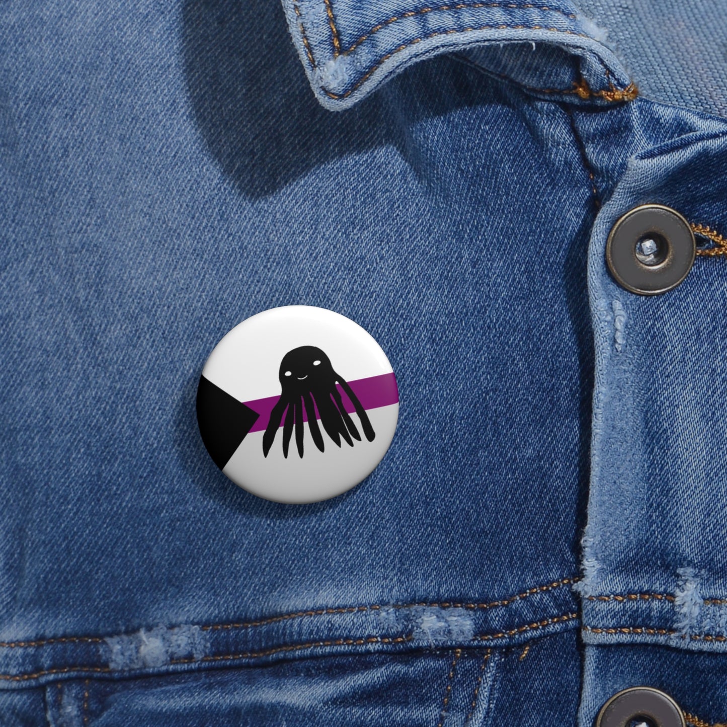 Demisexual Flag Taki the Tako Pin Button