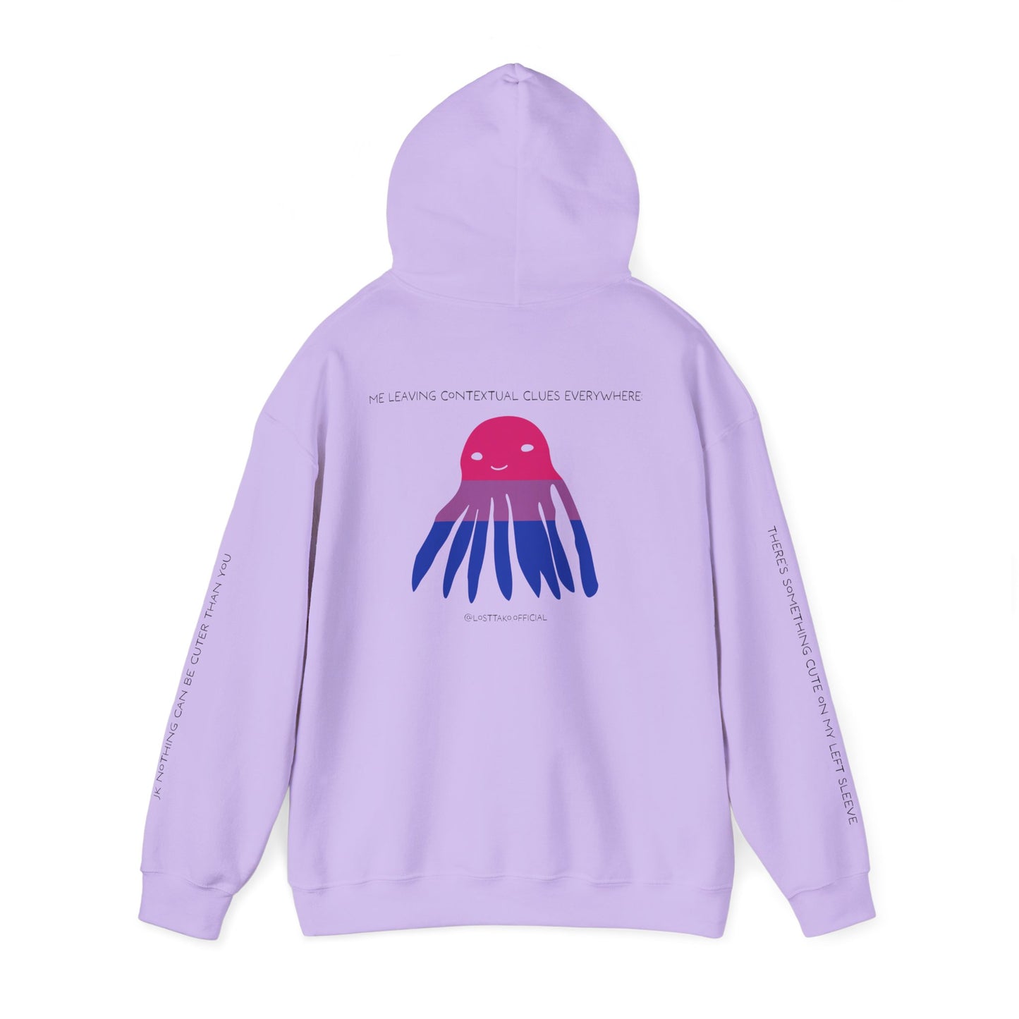 Unisex Bisexual Conversation Starter Hoodie Taki the Tako | You Should Start a Convo, I'm too shy.