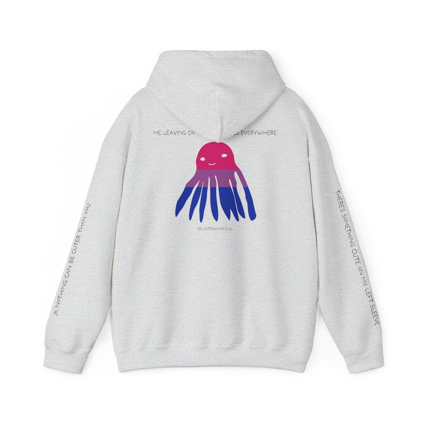 Unisex Bisexual Conversation Starter Hoodie Taki the Tako | You Should Start a Convo, I'm too shy.